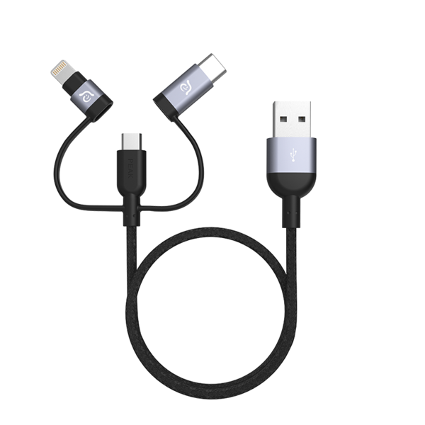 Cable USB a Lightning / Micro-USB / USB-C Adam Elements PeAk II Trio
